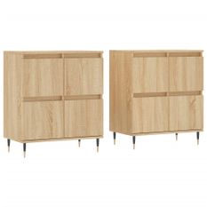 Buffets 2 pcs chêne sonoma bois d'ingénierie