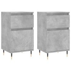 Buffets 2 pcs gris béton 40x35x70 cm bois d'ingénierie