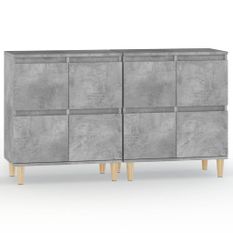 Buffets 2 pcs gris béton 60x35x70 cm bois d'ingénierie