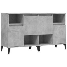 Buffets 2 pcs gris béton 60x35x70 cm bois d'ingénierie