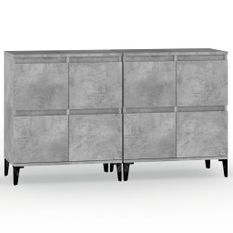 Buffets 2 pcs gris béton 60x35x70 cm bois d'ingénierie