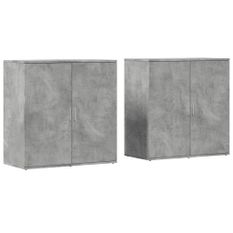 Buffets 2 pcs gris béton 79x38x80 cm bois d'ingénierie