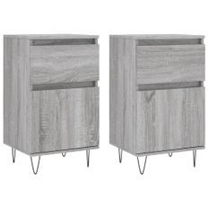 Buffets 2 pcs sonoma gris 40x35x70 cm bois d'ingénierie