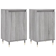 Buffets 2 pcs sonoma gris 40x35x70 cm bois d'ingénierie