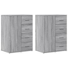 Buffets 2 pcs sonoma gris 59x39x80 cm bois d'ingénierie