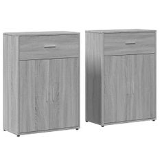 Buffets 2 pcs sonoma gris 60x30x84 cm bois d'ingénierie