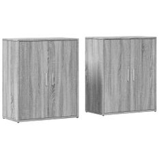 Buffets 2 pcs sonoma gris 60x31x70 cm bois d'ingénierie