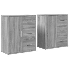 Buffets 2 pcs sonoma gris 60x31x70 cm bois d'ingénierie