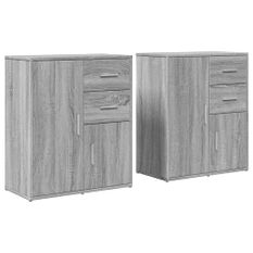 Buffets 2 pcs sonoma gris 60x31x70 cm bois d'ingénierie