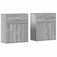 Buffets 2 pcs sonoma gris 60x31x70 cm bois d'ingénierie