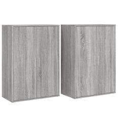 Buffets 2 pcs sonoma gris 60x31x84 cm bois d'ingénierie