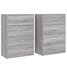 Buffets 2 pcs sonoma gris 60x31x84 cm bois d'ingénierie