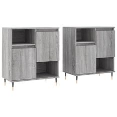 Buffets 2 pcs sonoma gris bois d'ingénierie