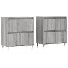 Buffets 2 pcs sonoma gris bois d'ingénierie