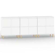 Buffets 3 pcs blanc 60x35x70 cm bois d'ingénierie