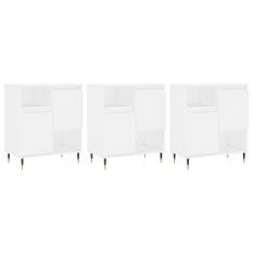 Buffets 3 pcs Blanc Bois d'ingénierie