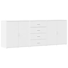 Buffets 3 pcs Blanc Bois d'ingénierie