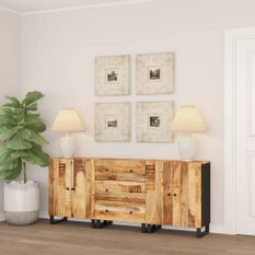 Buffets 3 pcs Bois de manguier brut