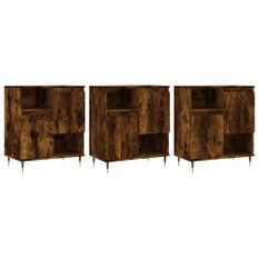 Buffets 3 pcs Chêne fumé Bois d'ingénierie