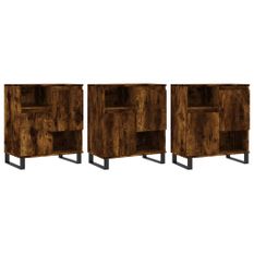 Buffets 3 pcs Chêne fumé Bois d'ingénierie