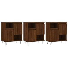 Buffets 3 pcs Chêne marron Bois d'ingénierie