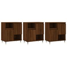 Buffets 3 pcs Chêne marron Bois d'ingénierie