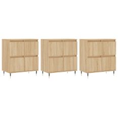 Buffets 3 pcs Chêne sonoma Bois d'ingénierie