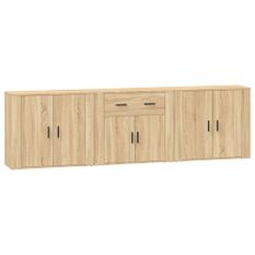 Buffets 3 pcs Chêne sonoma Bois d'ingénierie