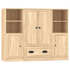 Buffets 3 pcs chêne sonoma bois d'ingénierie