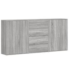 Buffets 3 pcs sonoma gris 60x31x84 cm bois d'ingénierie