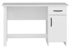 Bureau 1 tiroir 1 porte bois blanc Klika 120 cm