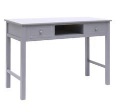 Bureau 2 tiroirs paulownia et peuplier gris Maho