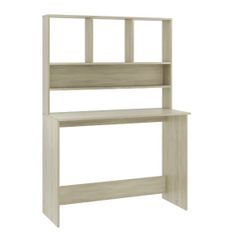Bureau 4 étagères chêne clair Cayla