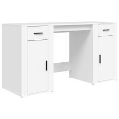 Bureau avec armoire blanc bois d'ingénierie