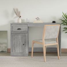 Bureau avec tiroir sonoma gris 115x50x75 cm bois d'ingénierie