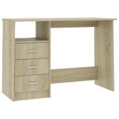 Bureau avec tiroirs Chêne sonoma 110x50x76 cm