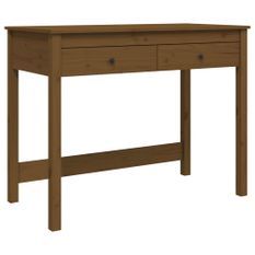 Bureau avec tiroirs Marron miel 100x50x78 cm Bois massif de pin