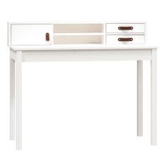 Bureau Blanc 110x50x93 cm Bois massif de pin