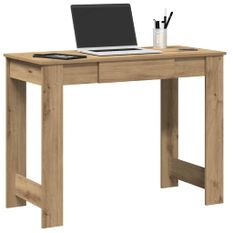 Bureau chêne artisanal 100x45x75 cm bois d'ingénierie