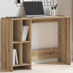 Bureau chêne artisanal 102,5x35x75 cm bois d'ingénierie