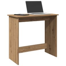 Bureau chêne artisanal 80x40x75 cm bois d'ingénierie