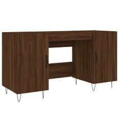 Bureau chêne marron 140x50x75 cm bois d'ingénierie