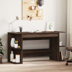 Bureau chêne marron 140x50x75 cm bois d'ingénierie