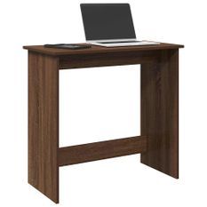 Bureau chêne marron 80x40x75 cm bois d'ingénierie