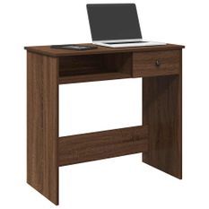 Bureau chêne marron 80x40x75 cm bois d'ingénierie