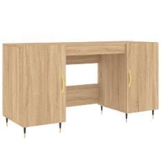 Bureau chêne sonoma 140x50x75 cm bois d'ingénierie