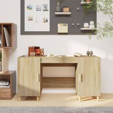 Bureau Chêne sonoma 140x50x75 cm Bois d'ingénierie