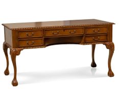 Bureau chippendale en bois d'acajou marron 160 cm