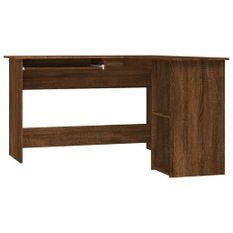 Bureau d'angle chêne marron 120x140x75 cm bois d'ingénierie