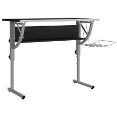 Bureau d'artisanat noir et gris 110x53x(58-87) cm